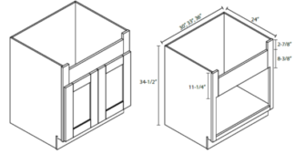 LIGHT GRAY PAINTED SHAKER-FSB30B