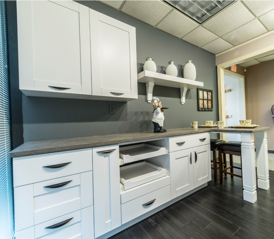 Frameless white shaker kitchen