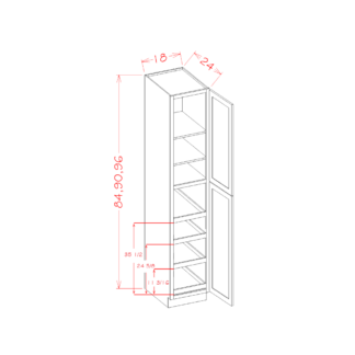Pantry cabinet 18" w 4 roll out shelves